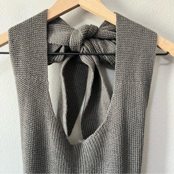 Free People Beach Orchid Convertible Low Back Ribbed Sweater Dress Gray Small - Picture 8 of 16